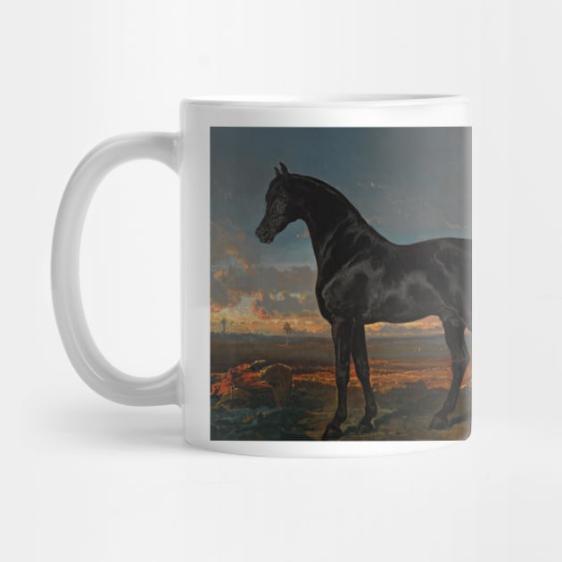 Cheval Noir Au Palmier by Alfred de Dreux by Classic Art Stall